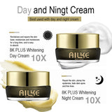 AILKE Whitening Face Cream, Day and Night Facial Cream, Lightening with Kojic Acid, Reduce Wrinkles, Freckles, Black Spots