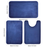Three Piece Toilet, Bath Floor Mat, Shower Mat, Bath Absorbent Mat, Non Slip Carpet, Soft and Comfortable, Laundry Room.