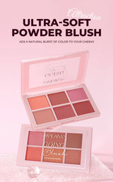 Long Wear Blush Makeup Palette Buildable Color Velvet Finish Face Powder Cheek Contouring Brightening