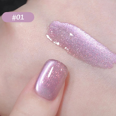 1-6PCS 12ML Human Fantasy Cat Eye Gel Nail Polish Ice Clear High-end Glass Bead Semi-permanent Gel Nail Polish Nail Art Supplies