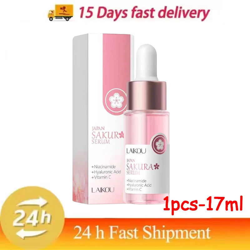 Sakura Whitening Face Serum Anti Aging Fade Fine Lines Tighten Pores Improve Melanin Pigment Dull Moisturizer Brighten Skin Care