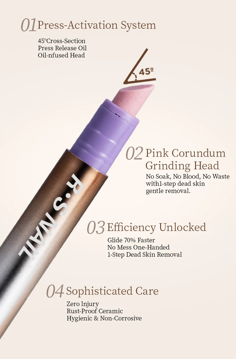 RSNAIL 3-in-1 Cuticle Oil Pen with Ceramic Nail Pusher for Hangnails Dry & Damaged Nails -Nail Care Pen for Repair & Nourishment