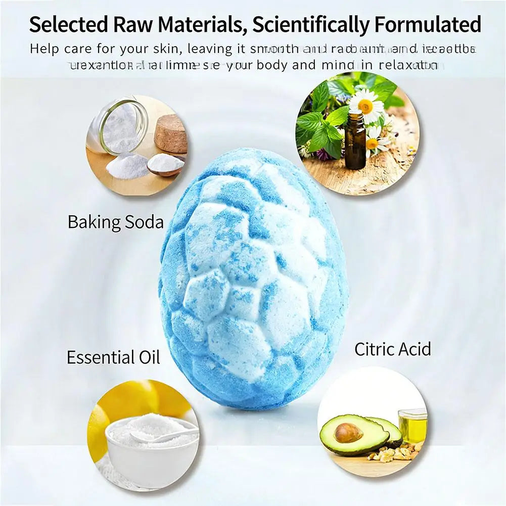 6PCS/SET Dinosaur Egg Adventure Bath Bomb Within Random Dinosaur Toy Moisturize, Stress Relief Cleasing Bathing Ball