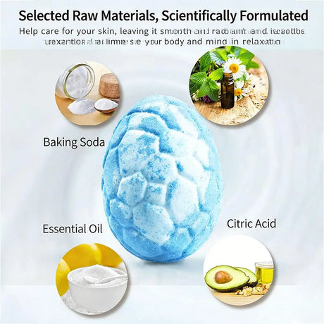 6PCS/SET Dinosaur Egg Adventure Bath Bomb Within Random Dinosaur Toy Moisturize, Stress Relief Cleasing Bathing Ball