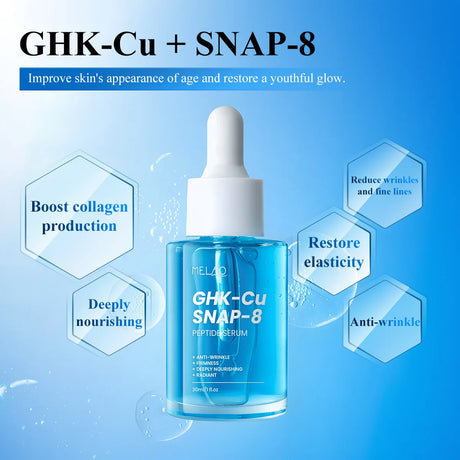 GHK-Cu Copper Peptides Facial Serum with SNAP-8 for Fine Lines, Wrinkles, Firming, Deep Hydration & Collagen，All Skin Types