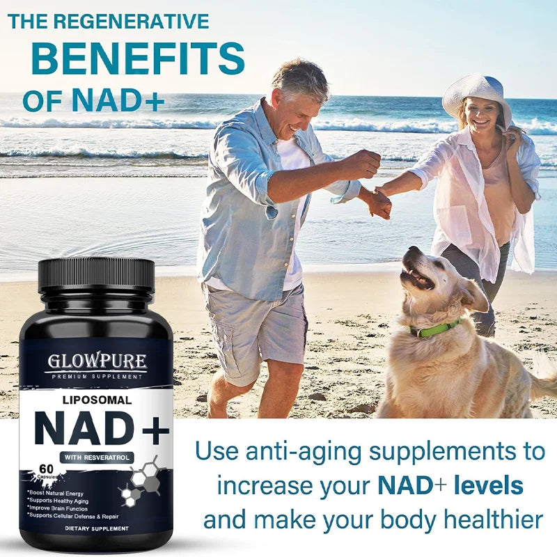 NAD+ Anti-Aging Supplement – Cellular Energy & Immune Booster, Blood Flow Support + Longevity Aid