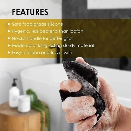 1Pc Soft Silicone Exfoliating Body Brush Gentle Massage Back Scrubber Deep Cleansing Shower Bath Tool