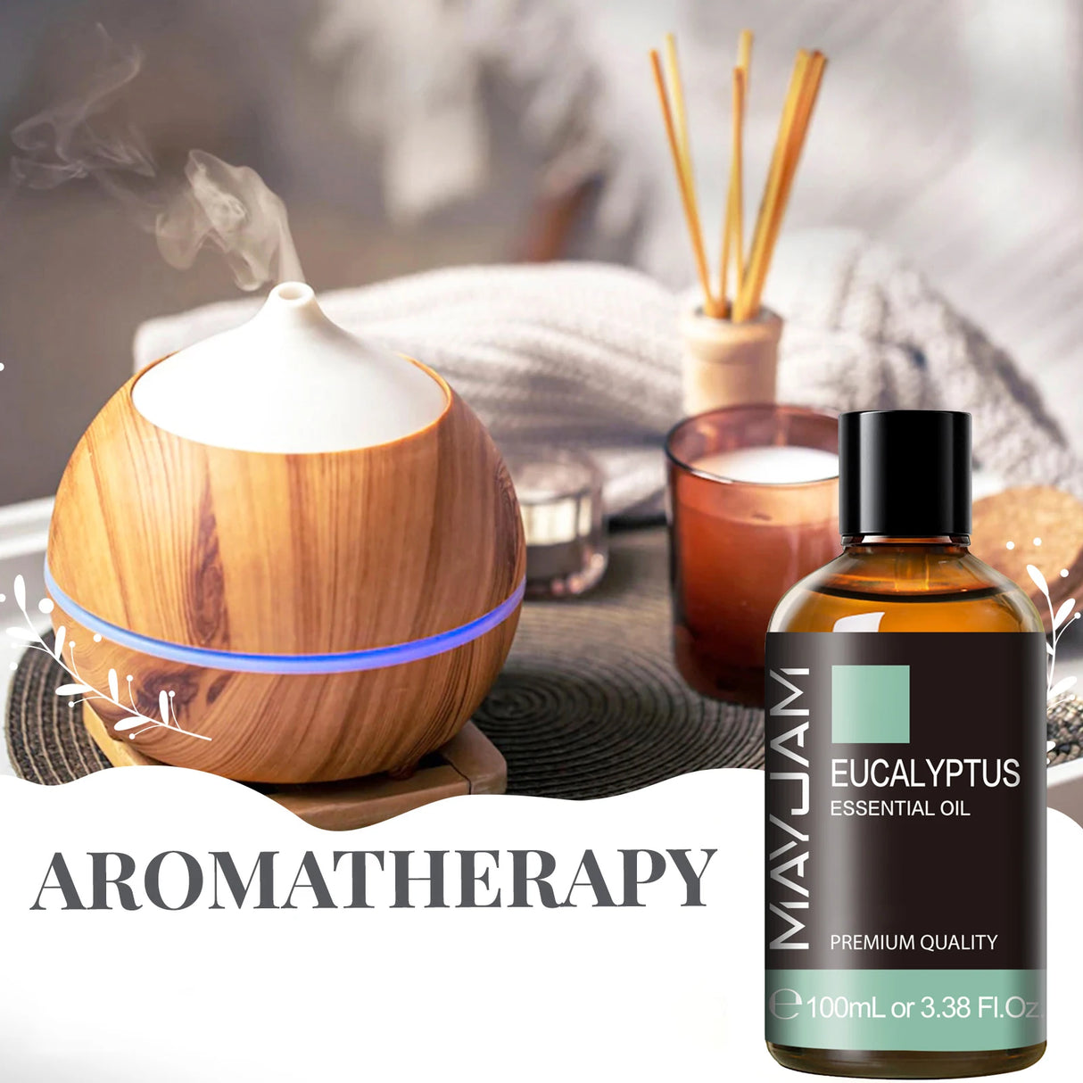 Mayjam Essential Oil 100ml Citronella Cinnamon Cedarwood Vetiver Cajeput Fennel Sage Aromatherapy Oil for Diffuser Humidifier