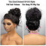 No Glue Upgrade Invisi Strap 360 Full HD Lace Frontal Kinky Curly Wig Black Human Hair 360 Drawstring Deep Water Wigs Glueless