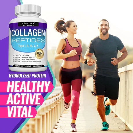 Premium Collagen Peptides Supplement 1500mg Collagen Peptides Complex for Hair, Nails, Skin, Bone & Joint Health - 90 Capsules