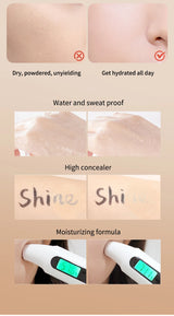 OCHEAL BB Cream Air Cushion Full Coverage Waterproof Long-lasting Concealer Cushion Compact Face Makeup Foundation CC Cream