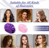 1pcs Soft Silk Satin Lined Bonnet Large Satin Hair Bonnet Household Sleep Shower Cap Hair Wrap Cover for Long Hair Salon Tool