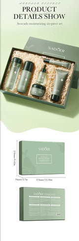 Avocado Skincare 6-Piece Set Includes Nourishing And Moisturizing Eye Cream, Face Cream, And Anti-Wrinkle Skincare Products.