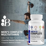 Men's 50+ Daily Super Multivitamin, High Potency Formula for Brain, Eye & Heart Health, Vitamins A C D E K B1 to B12 Gluten Free