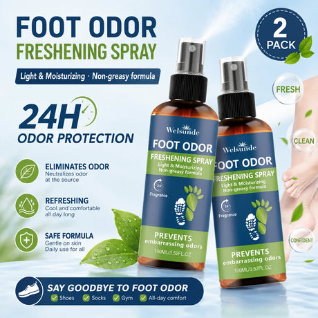 Instant Freshness Spray,FOOT ODOR CONTROL SPRAY, a Natural Plant-Based Formula, Quickly Deodorizes Lasts Long, Refreshing The Feet, Absorb a Large Amount of Sweat, Shoe And Foot Odor, Shoe Odor Remover, Feet Care Products, Sh