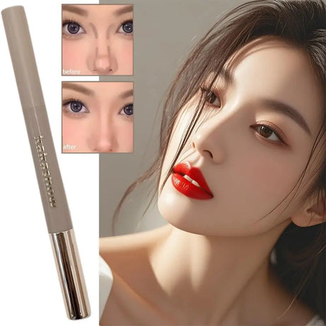 3D Contouring Pen Long Lasting Waterproof Matte Bronzer Stick Nose Shadow Contour Pen With Brush Facial Contour Stick Makeup