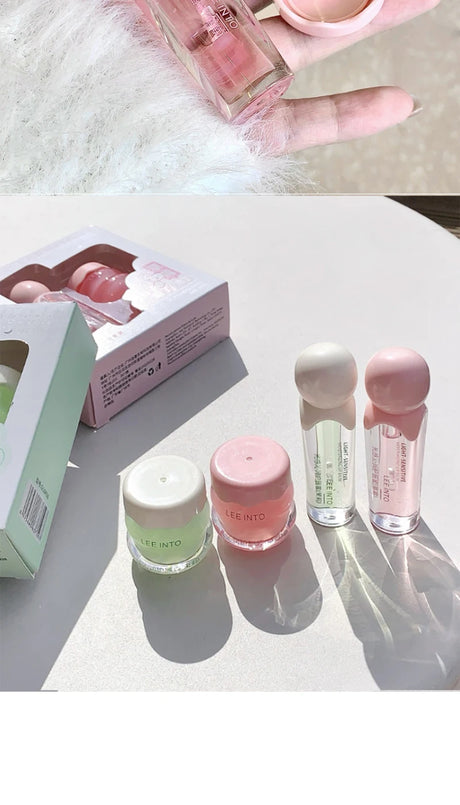LEE INTO lip balm lip kit moisturizing water light jelly day and night thick lip balm