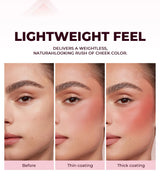 Long Wear Blush Makeup Palette Buildable Color Velvet Finish Face Powder Cheek Contouring Brightening