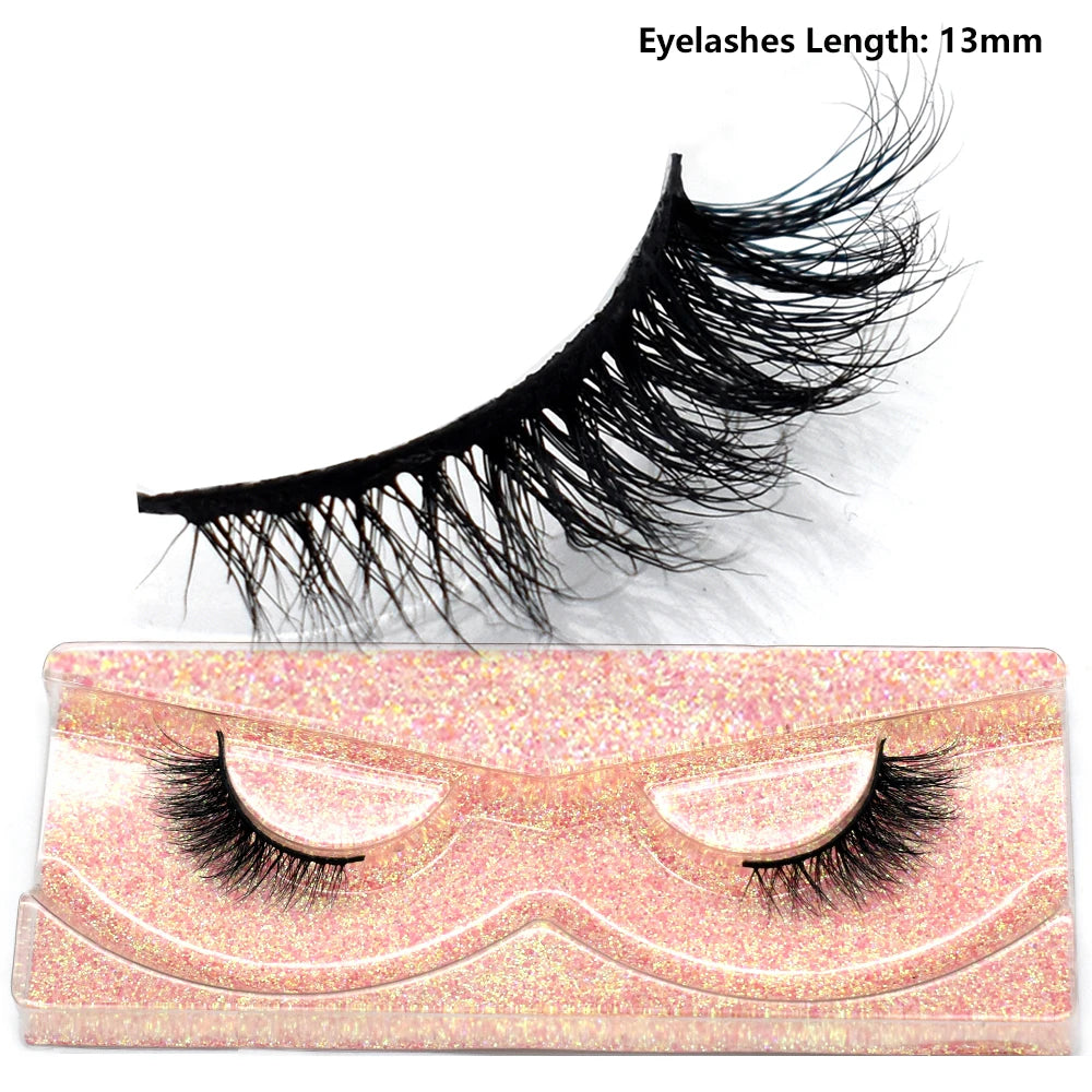 Half Lashes Mink Eyelashes Fluffy Soft False Eyelashes Wispy Cross Mink Eye Lashes Natural Short Mink Eyelash Extension Makeup