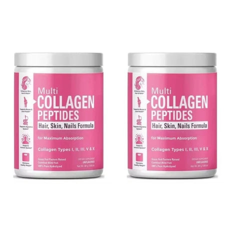 Multi Collagen Peptides Powder – Types I, II, III, V, X, Hydrolyzed Collagen for Women 99% Absorption Skin Hair Nails Joints