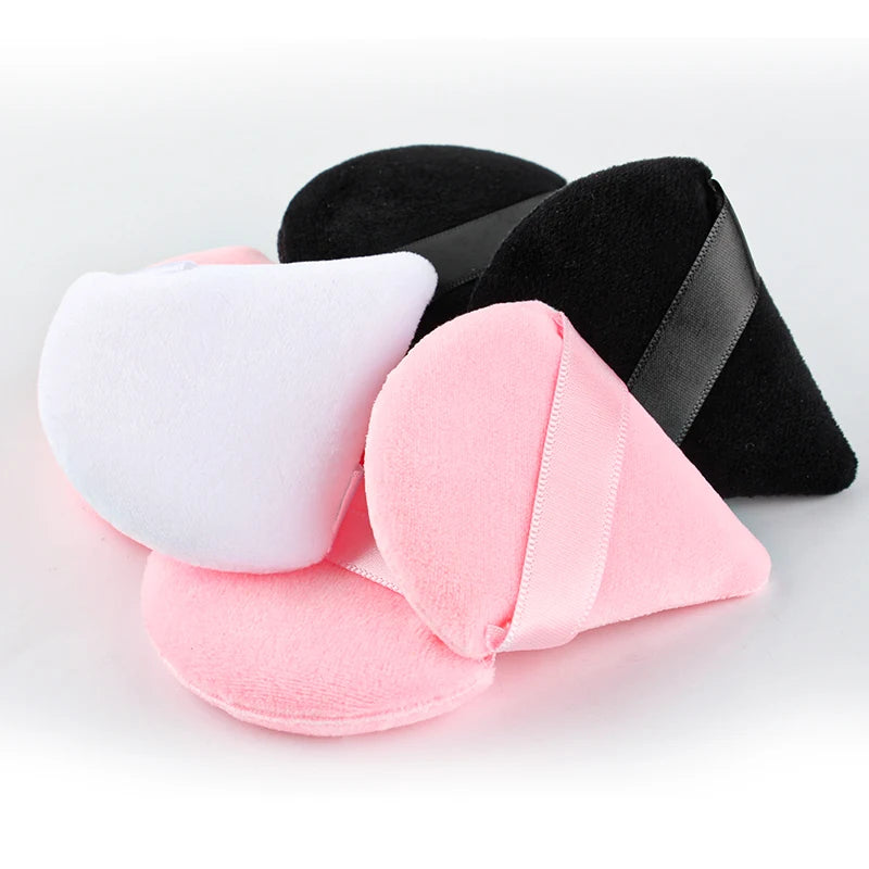1/2/3/6Pcs Triangle Velvet Powder Puff Face Cosmetic Eye Beauty Makeup Tool Reusable Sponge Washable Mini Powder Puff Accessorie