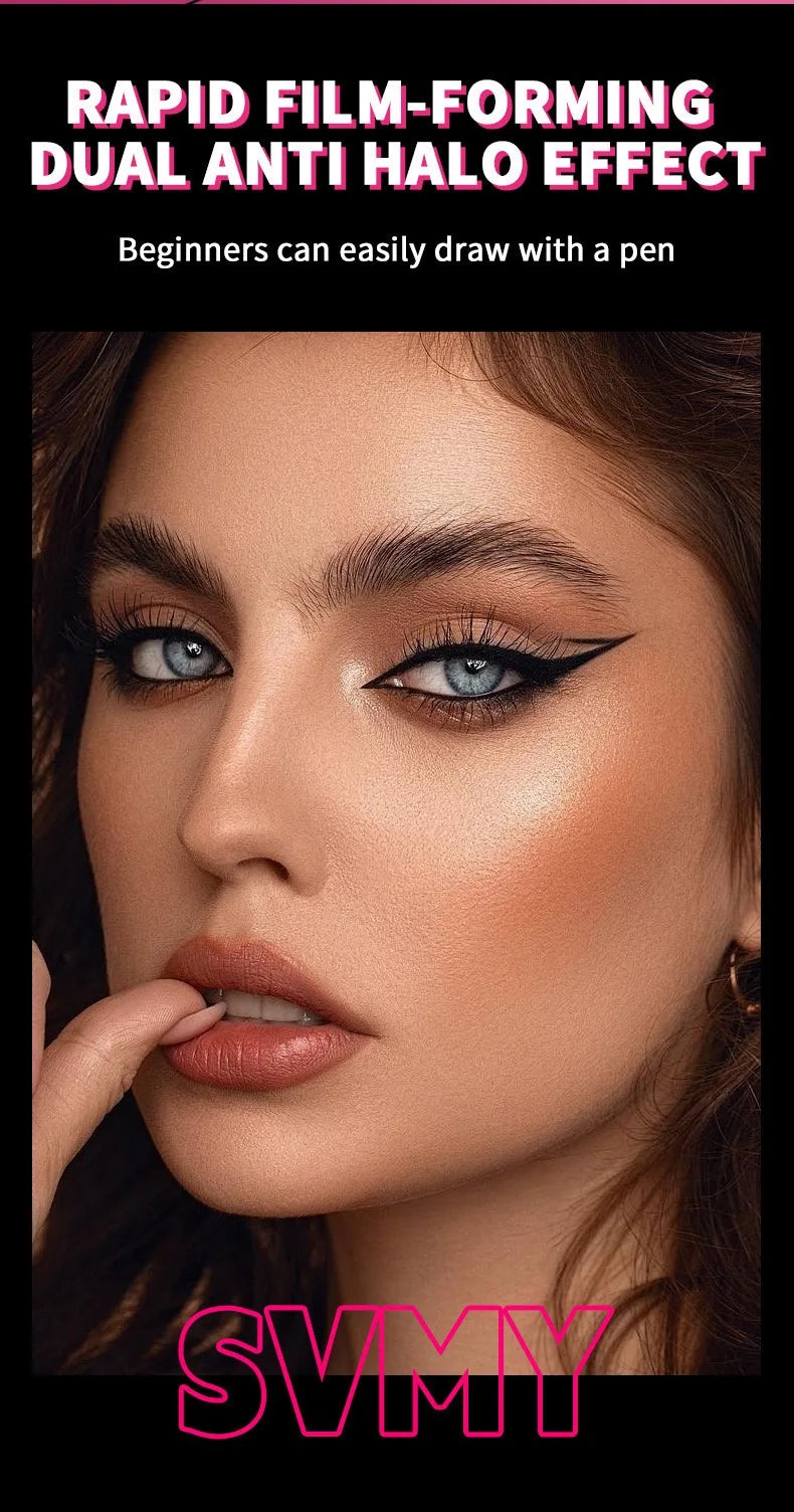 12-pack of best-selling black liquid eyeliners, long-lasting and waterproof, exquisite cosmetics.
