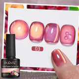 PUENTE 7.5ML Nude Shade Moonlight Cat Magnetic Gel Nail Polish Ultra-Bright Cat Eye Soak Off UV Semi-Permanent Varnish Manicure