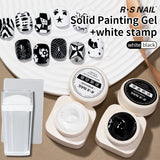 RS NAIL 5g Painting Gel Nail Polish Black White Nail Painting Art Gel Line Flower Drawing Gel Semi-solid UV LED Soak Off Varnish