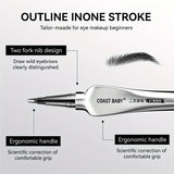 Natural Hair-Like Strokes Eyebrow Pen COAST BABY 2 Forks Tip Waterproof Long Lasting Smudge Proof Brow Pen
