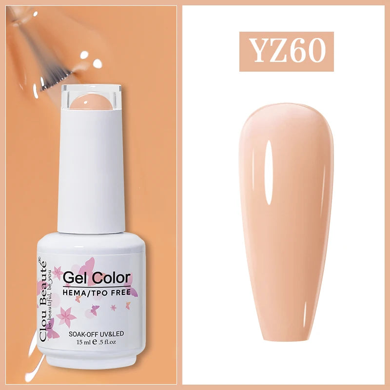 Clou Beaute Gel Nail Polish Neon Brown Royal Blue Red Green Pastal Nude Nail Art Varnishes Gel Lacquer HEMA/TPO FREE UV Gel Nail