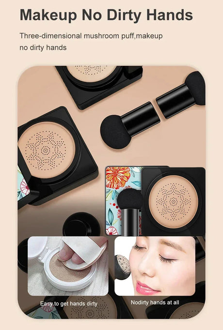 Mushroom Head Air Cushion, CC Cream Natural Moisturizing Foundation Concealer Whitening Oil-control Makeup Cosmetics BB Cream