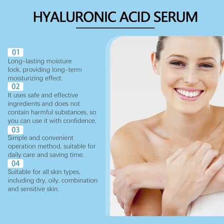 Hyaluronic Acid Roll-On Serum Lightweight Hydrating Firming Collagen Skin Care for Dry Dehydrated Skin Non-greasy Moisturizing