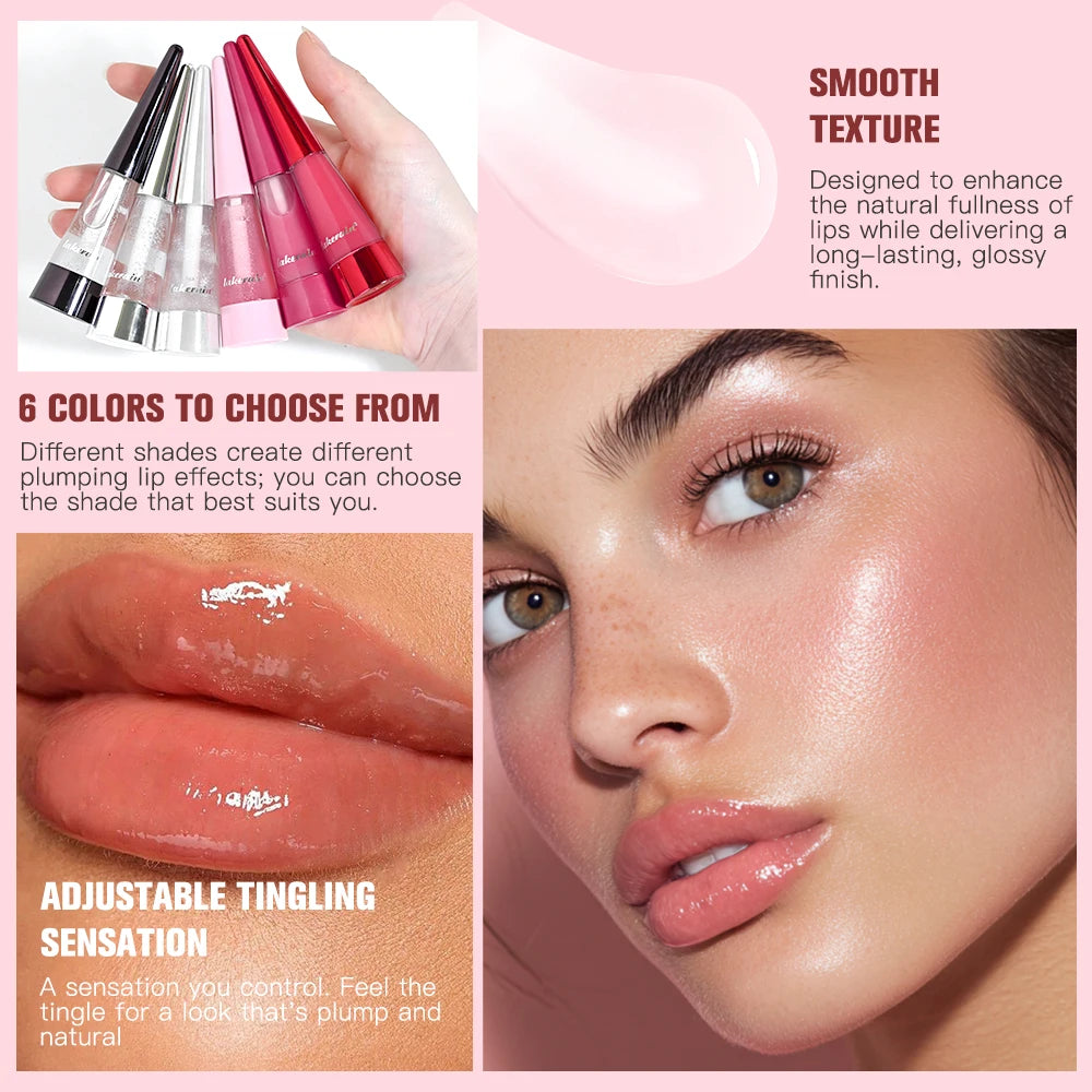 Lakerain Lip Plumper Deep Hydration Long-Lasting Nourishment High-Shine Gloss Shining Voluminous Finish Lip Moisturizing Liquid
