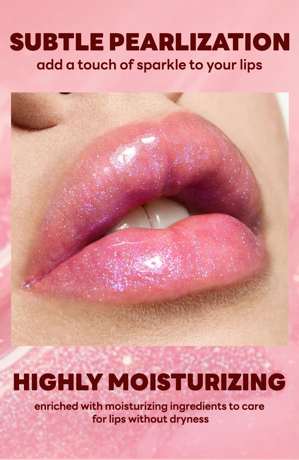 Qibest 8 Colors Moisturizing Diamond Shimmer Glitter Lip Gloss Makeup Sparkling Glitter Liquid Lipstick Pearl Lipgloss Tint