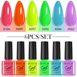 LILYCUTE 6Pcs/set 7ml Coffee Series Gel Nail Polish Kit 125 Colors Manicure Semi Permanent Soak Off UV Nail Art Gel Varnish