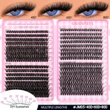 GROINNEYA Fluffy Lash Clusters DIY Natural Thick Cluster Lashes Fluffy Soft Mink Lashes Extension Individual Eyelashes Makeup