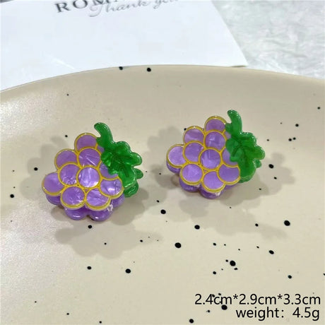 2Pcs/Lot Summer Style Women Hair Accessories New Mini Fruit Gripper Cute Strawberry Watermelon Imitation Fruit Shaped Hair Clips