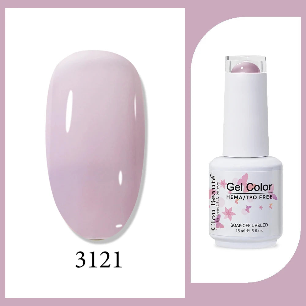 Clou Beaute Gel Color Hema TPO Free 15ml Gel Nail Varnish Soak Off UV Gel Polish Nail Art Manicure Lacquer Nail Art Jelly Gel