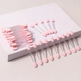 50Pcs Eye Disposable Eye Shadow Stick Double-Head Double-Sided Eye Makeup Applicator Short Sponge Eye Shadow Applicator