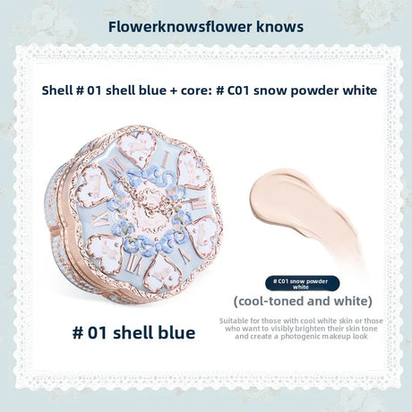 Flower Knows Makeup Base Garden Air Cushion Foundation CC Cream Skin Friendly Concealer Makeup Moisturizing Natural Coverage