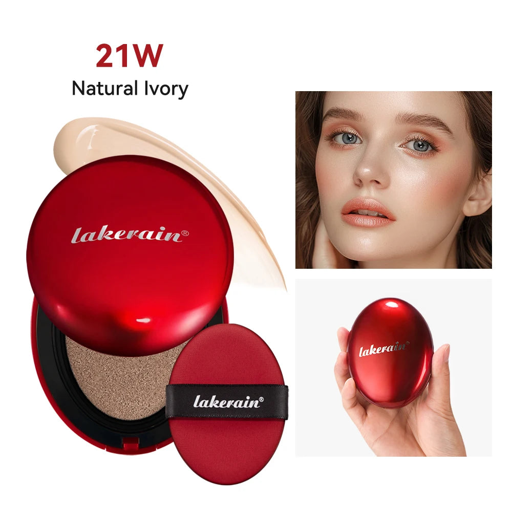 Dewy Glow Cream Cushion Foundation Hydrating 24H Long Lasting Moisturizer Natural Light Coverage Radiant Skin Finish Daily Portable Face Makeup Cosmetic