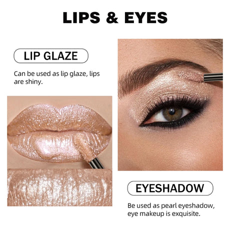 QIBEST Metallic Glitter Liquid Lipstick Makeup Waterproof Lip Gloss Long-lasting Shimmer Metal Diamond Lip Glaze Tint Charming