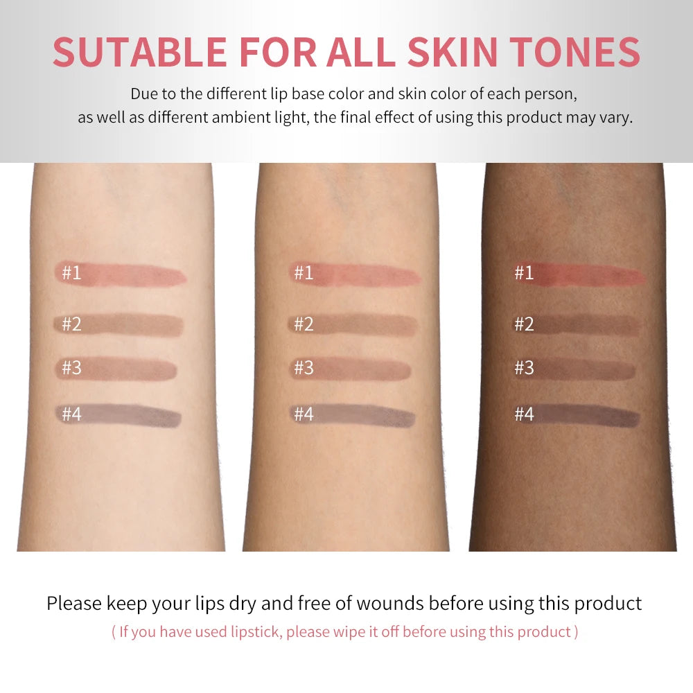 Lip Liner With Peel Off Lip Stain Tattoo Long Lasting Waterproof Transfer Proof Smudge Proof Matte Finish Lip Cosmetic Pencil
