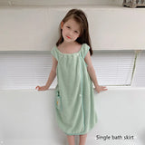 Children's bath towel, bathrobe, Wrap shower skirt Super soft children's absorbent beach towel suitable for 3-1 4year old girls