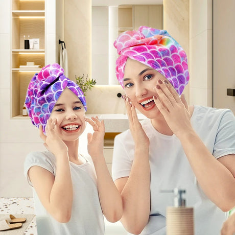 1/3 pcs Water-absorbing quick-dry children's hair drying cap, bathroom, living room essential hair drying supplies