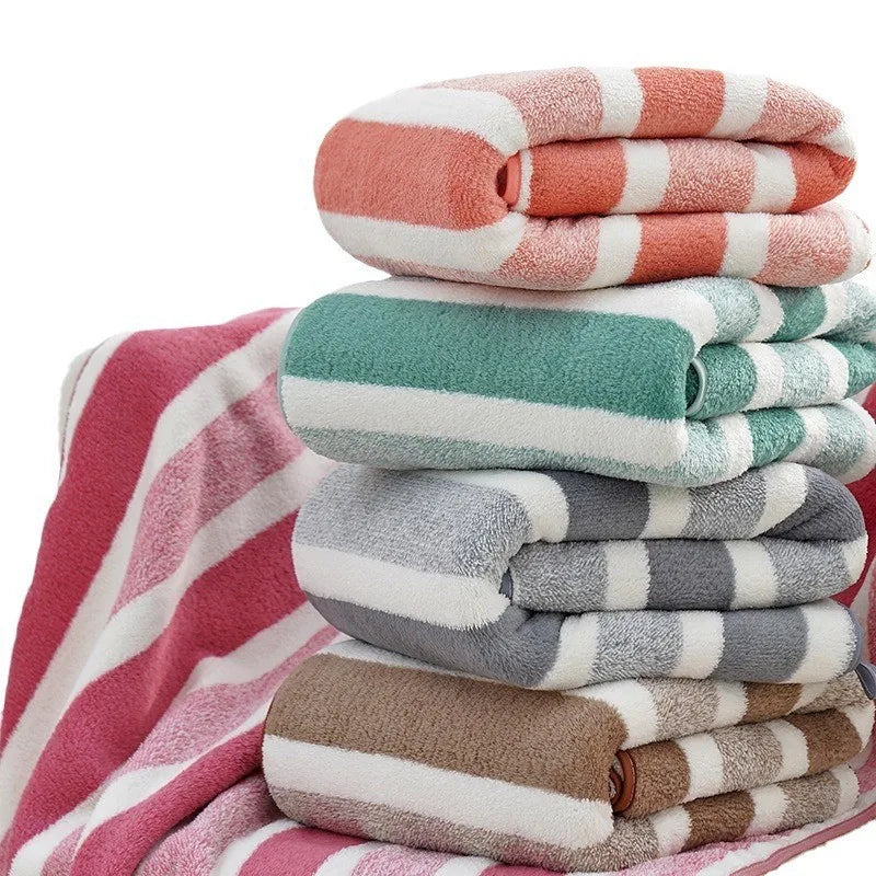 Striped Pattern Towel New Home Soft and Comfortable Bath Towels for Men and Women, Quick Drying Absorbent Towels For Bathroom