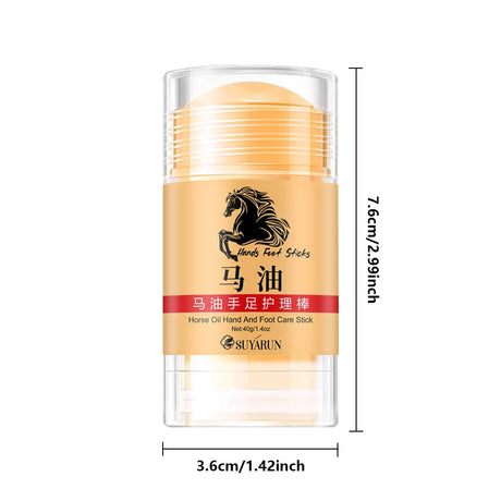SUYARUN Premium Horse Oil Hand Foot Care Stick-Intense Moisturizing&Repairing Balm for Dry Cracked Skin, Cream for Hands, Feet.