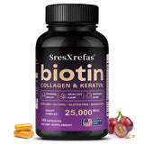 Biotin 25000mcg - Collagen Keratin Hyaluronic Acid Vitamins, Hair Skin Nails & Joint Support, Anti-aging Supplements Antioxidant