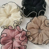 1/4Pcs New Korean Retro Folded Chiffon Oversize Scrunchies Women Sweet Temperament Fashion Exaggerated Hair Band Hair Accessorie