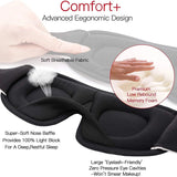 3D Contour Sleep Eye Mask Suitable for Side Sleepers -100% Blackout Soft and Stress Free - Suitable for Travel Napping Yoga